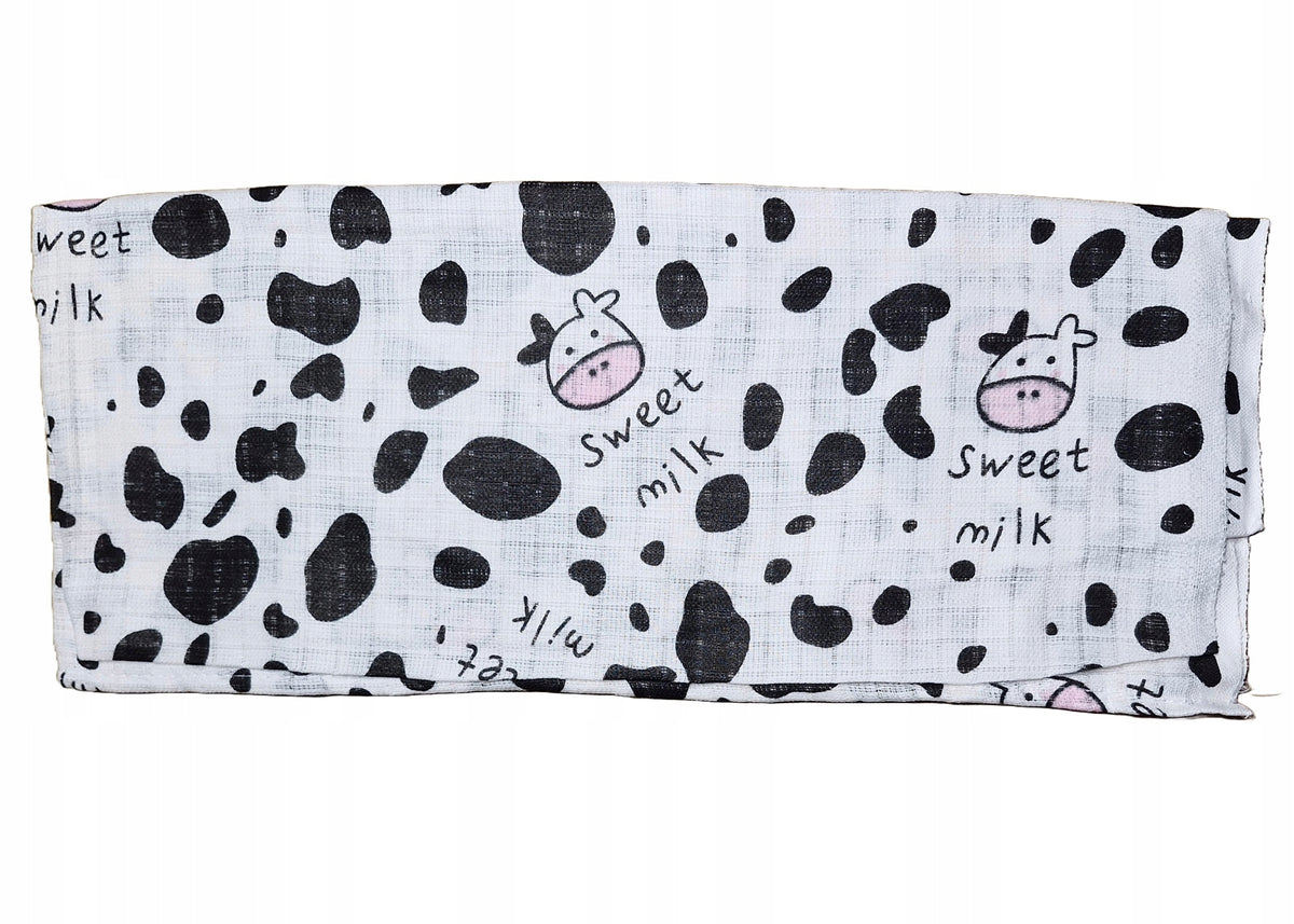 DIAPER COLORFUL 70x80 cotton COW black