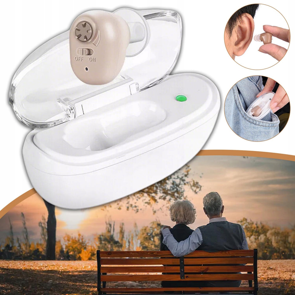 DIGITAL HEARING AMPLIFIER, PERSONAL AMPLIFIER, AMPLIFIER SET WITH CASE