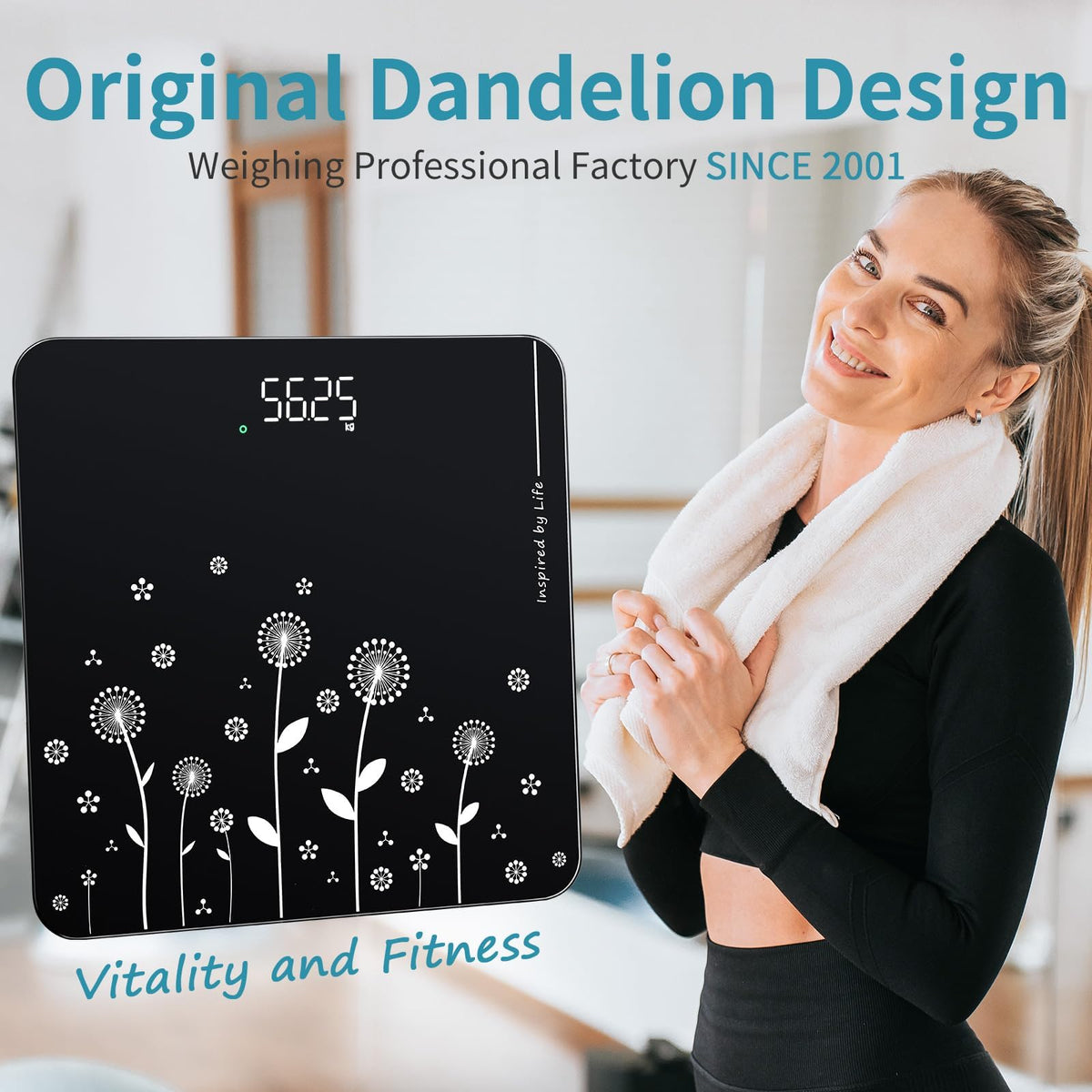 DIGITAL PERSONAL SCALE 182KG LED BATHROOM PRECISION GLASS Manufacturer code vitafit