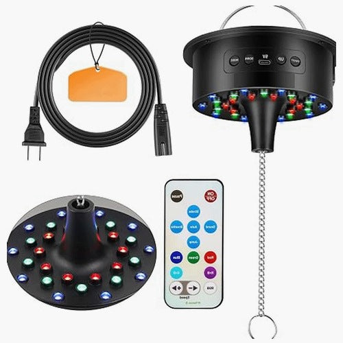 DISCO MOTOR WITH RGB LED REMOTE CONTROL FOR 10 40CM BALL FOR HOME