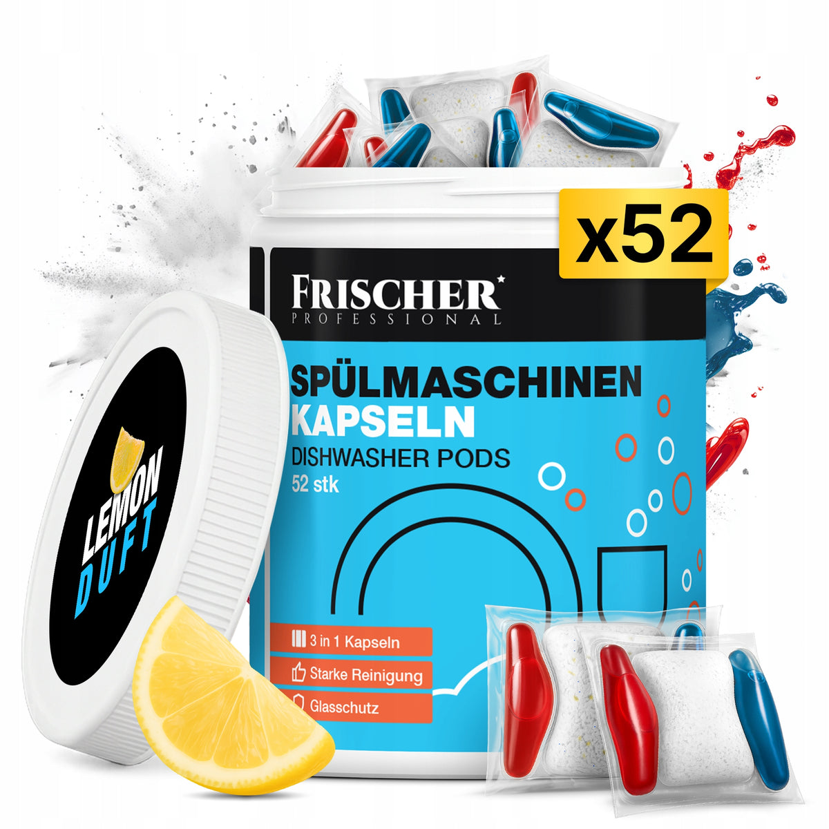 DISHWASHER CAPSULES 3in1 FRISCHER PROFESSIONAL 52PCS LEMON