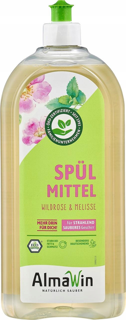 DISHWASHING LIQUID WILD ROSE - LEMON BALM (CONCENTRATE) ECO 1 L - ALMAWIN