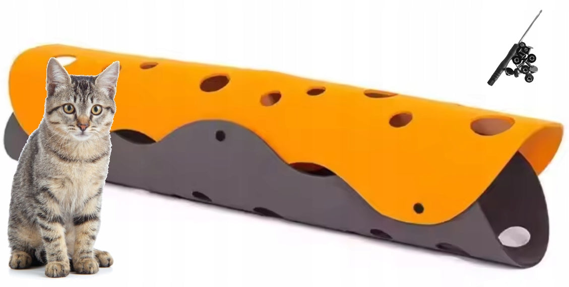 DIY FOLDING FELT TUNNEL WITH HOLES FOR CATS 92x16 cm