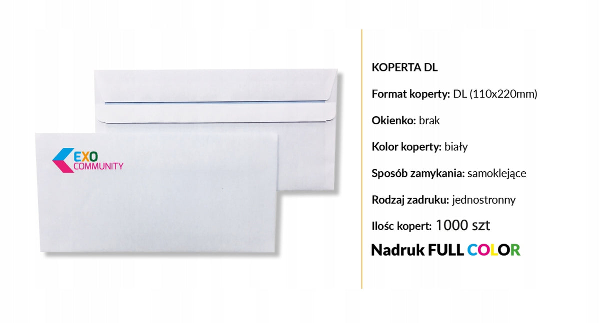 DL ENVELOPES WITH PRINT - 1000 pcs Packaging status original