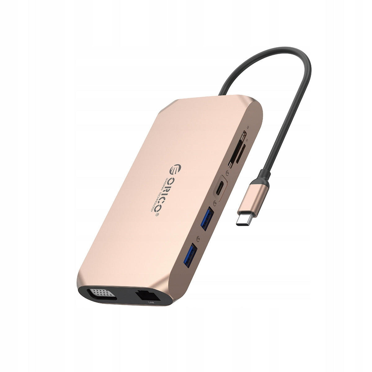 DOCKING STATION HUB ORICO USB-C 12IN1 HDMI 4K 60HZ VGA RJ45 PD 100W SD AUDIO Packaging status original