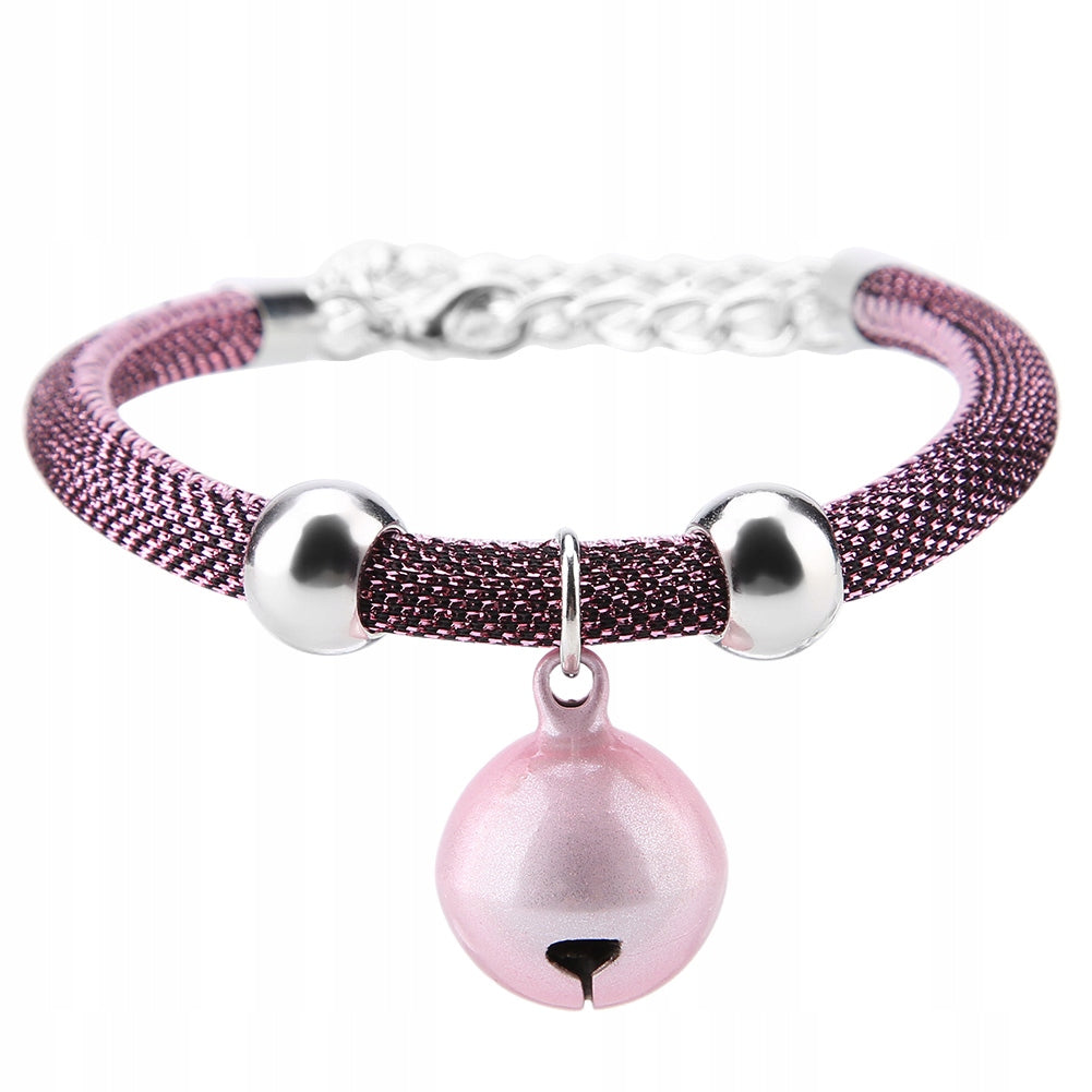 DOG AND CAT COLLAR WITH BELL PINK