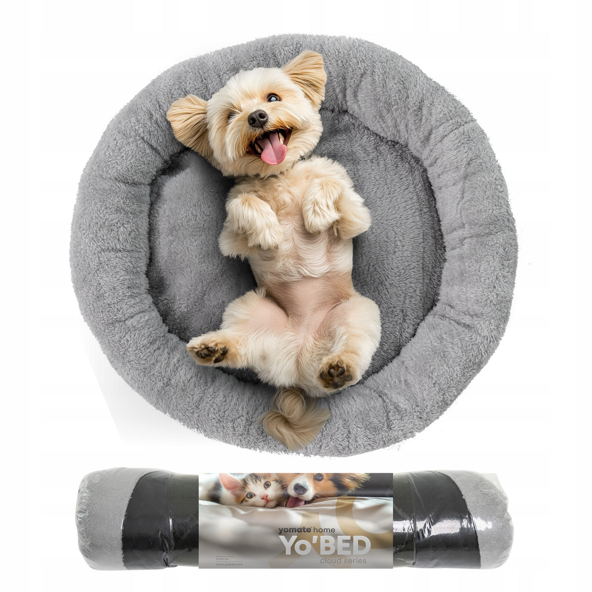 DOG/CAT BED PLUSH SOFT BED FLUFFY PLAYPEN ROUND