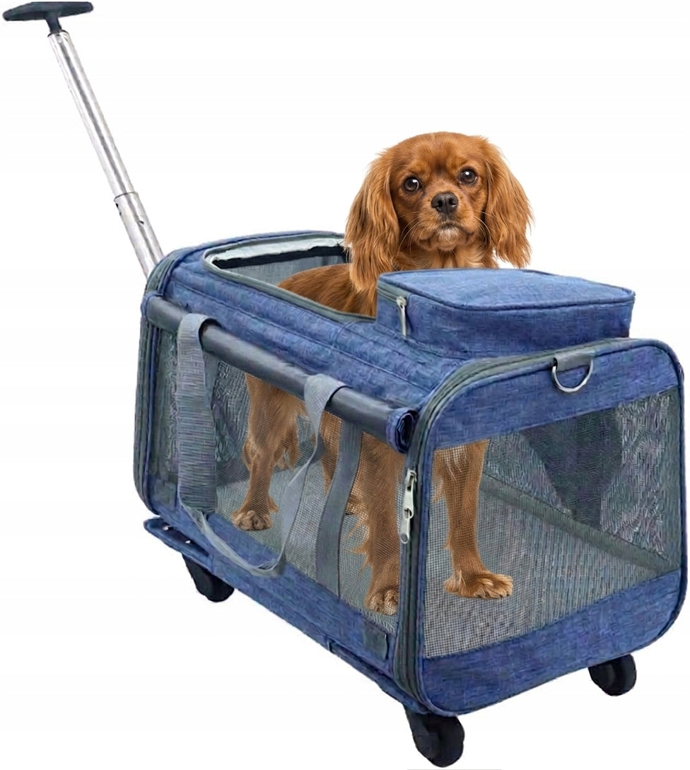 DOG CAT TRANSPORTER CARRY BAG WITH WHEELS