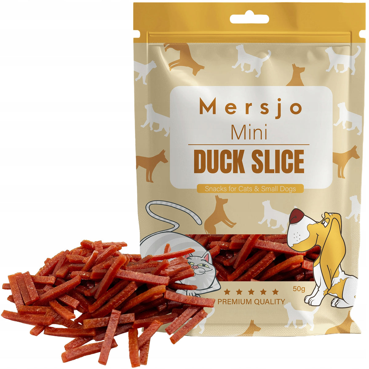 DOG CAT TREAT - Mini duck slices TREATS FLAVORS 50g