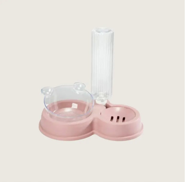 DOG CAT WATER DISPENSER BOWL PINK