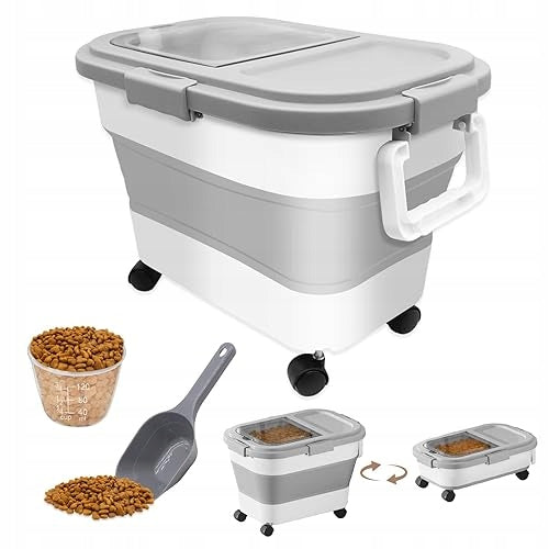 DOG FOOD CONTAINER AIRTIGHT WITH WHEELS 10 LITERS OF ANIMALS FOR HOME