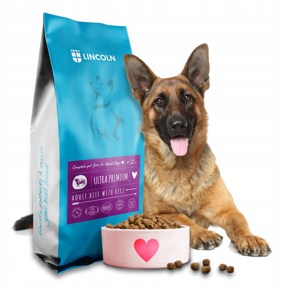 DOG FOOD WITH RICE AND BEEF LINCOLN 3KG Packaging status original