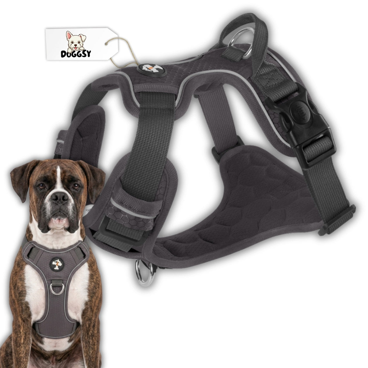 DOG HARNESS GUARD STRONG ADJUSTABLE PRESSURE-FREE COMFORTABLE ros. L