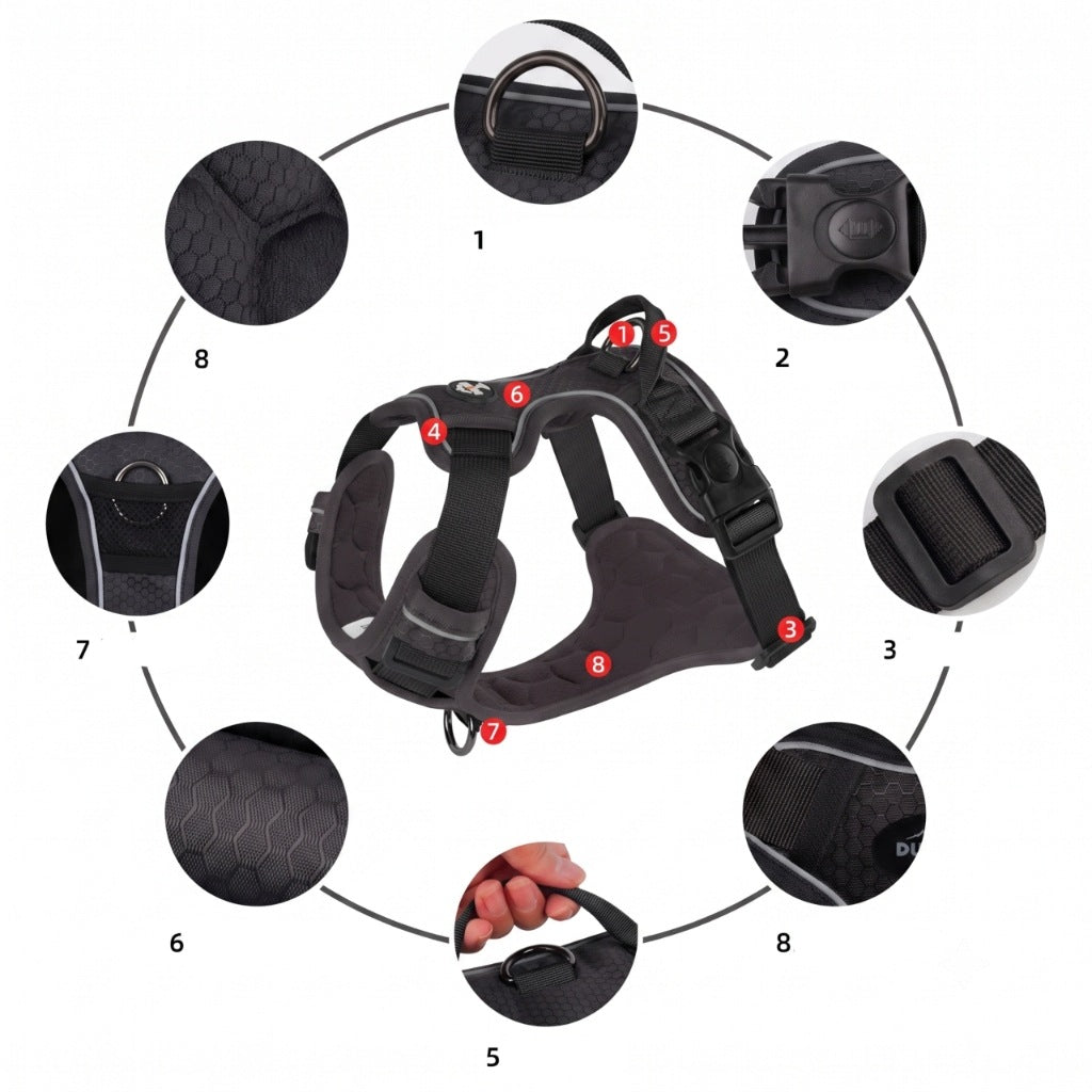 DOG HARNESS GUARD STRONG ADJUSTABLE PRESSURE-FREE COMFORTABLE ros. M Packaging status original