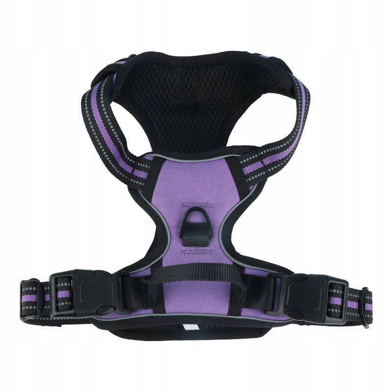 DOG HARNESS PRESSURE-FREE ADJUSTABLE REFLECTIVE SIZE S PURPLE