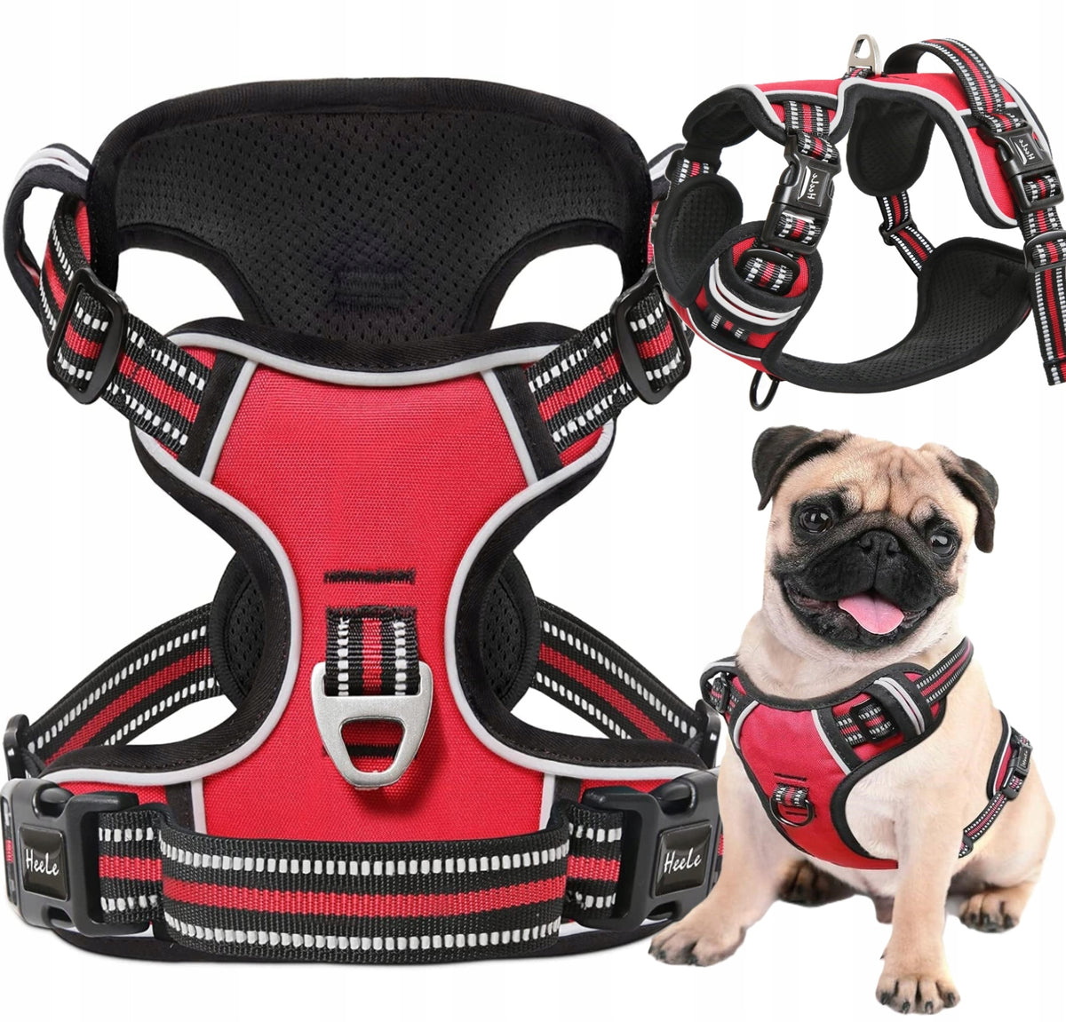 DOG HARNESS STRONG REFLECTIVE ADJUSTABLE PRESSURE-FREE DURABLE S