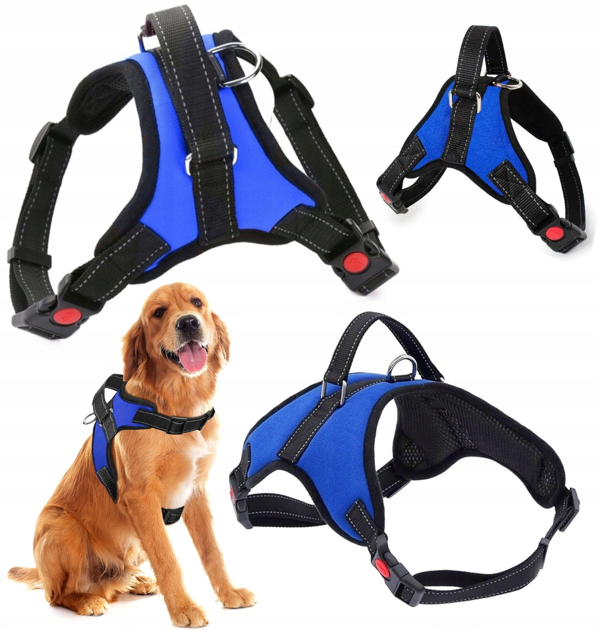 DOG HARNESS WALKING STRONG PRESSURE-FREE COMFORTABLE HANDLE 67-88cm size. XL