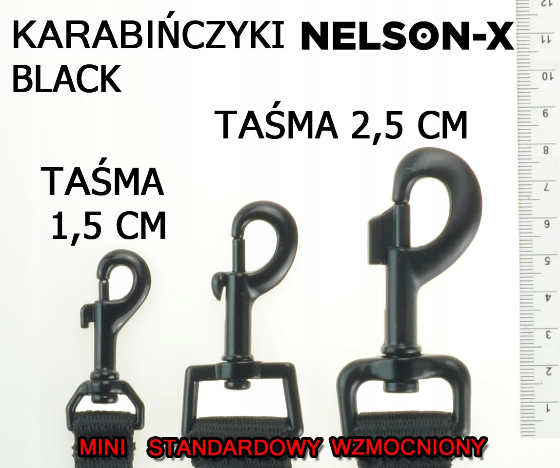 DOG LEASH NELSON-X PVC BIOTHANE 2 M/1,5 CM MINI BLACK APPROX. Manufacturer code PRZEPINANA-PVC-BLACK-2M-15MM-MINI-HEXA