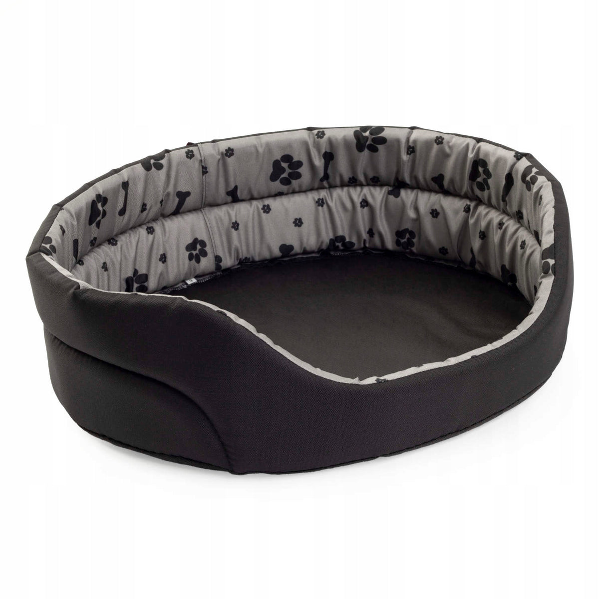 DOG MATTRESS BED 61x53 R4 BLACK AND GRAY WITH PAWS Brand Boutique ZOO