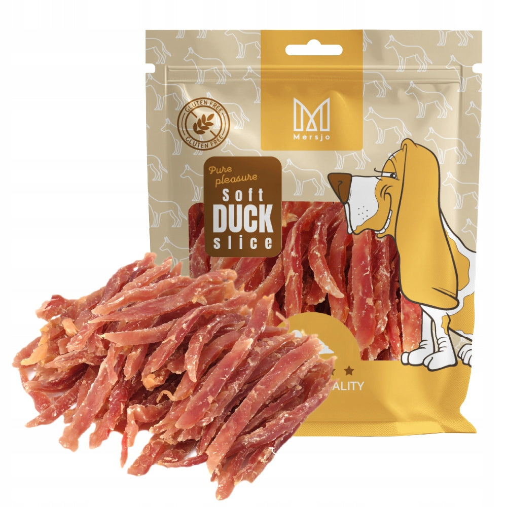 DOG TREAT - Soft duck strips NATURAL MERSJO 500g