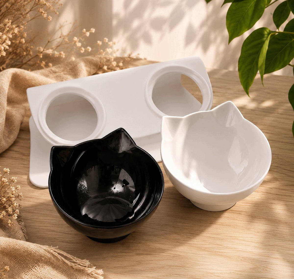 DOUBLE DOG CAT BOWL ON FOOD RACK WATER STRONG DURABLE 2X400ML Packaging status original