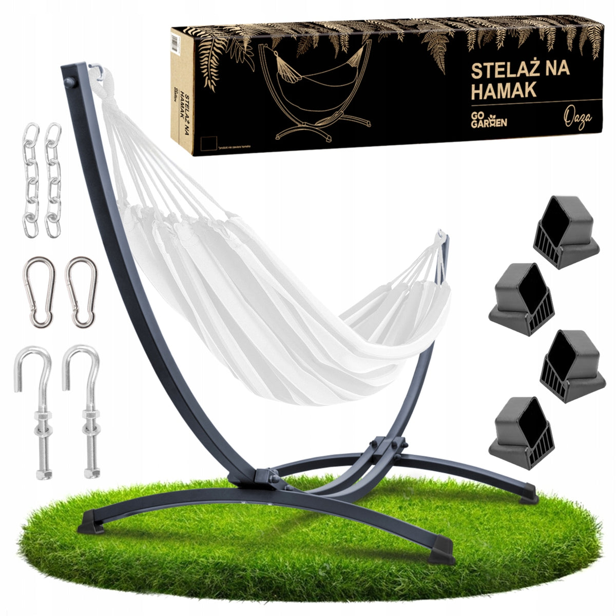DOUBLE HAMMOCK RACK GARDEN HAMMOCK STAND METAL STRONG 250 KG