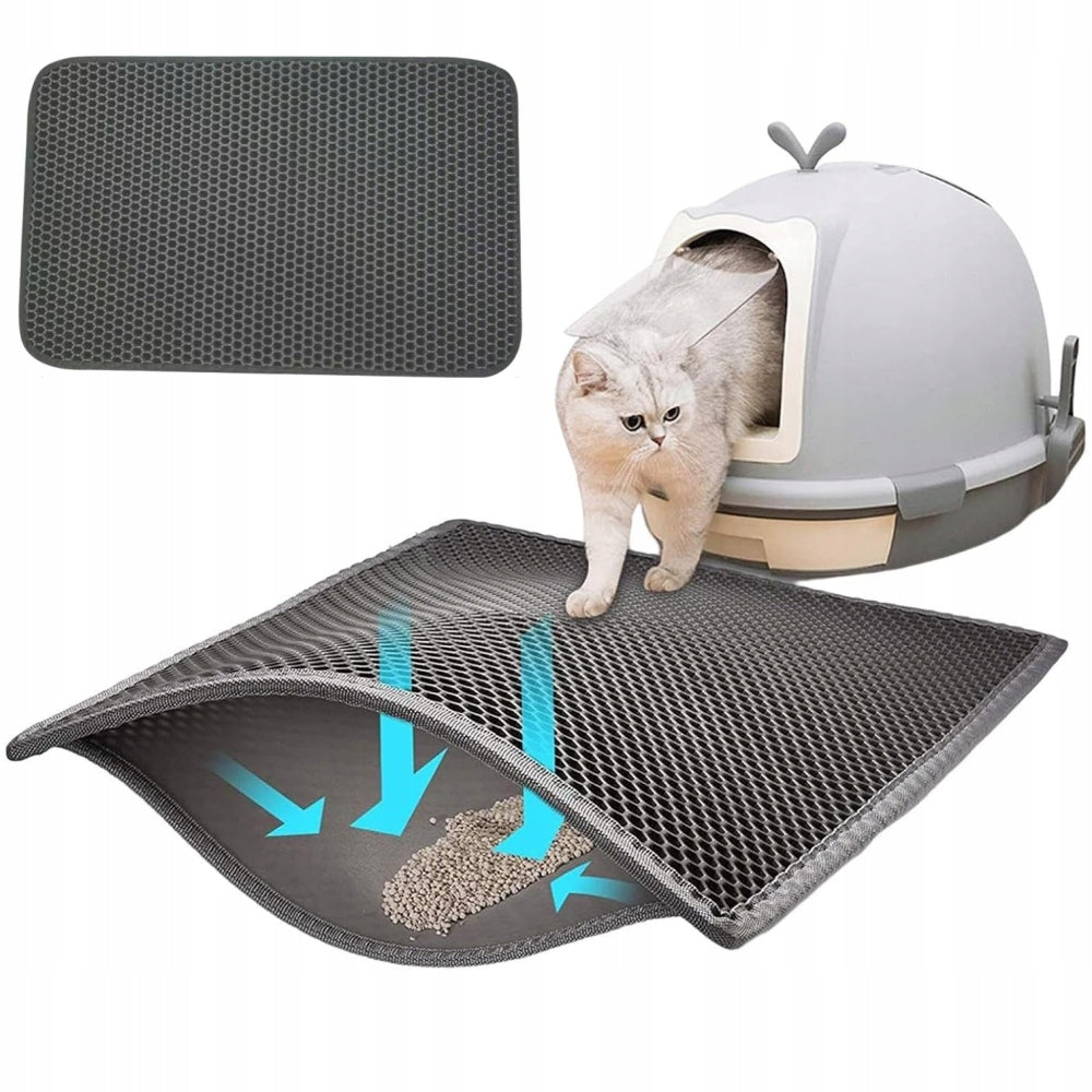 DOUBLE LAYER WATERPROOF CAT LITTER BOX MAT - 40 CM X 50 CM
