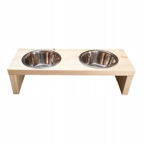 DOUBLE STAND FOR CAT DOG BOWLS WOODEN M Brand QLS