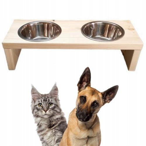 DOUBLE STAND FOR CAT DOG BOWLS WOODEN M