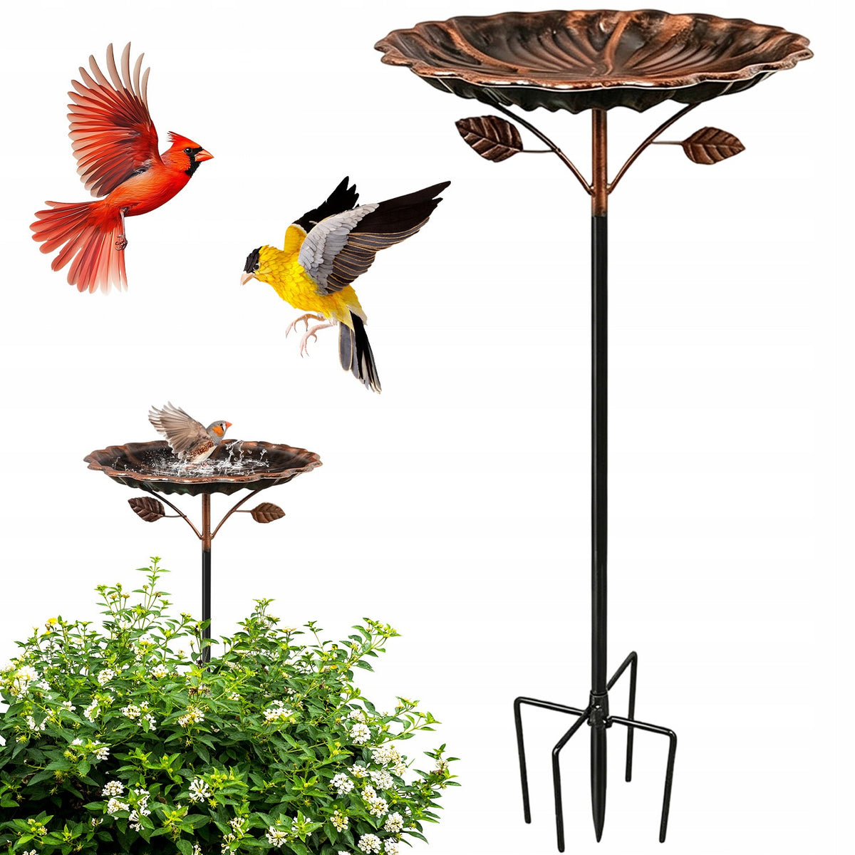 DRINKER BIRD FEEDER CAST IRON RUST RESISTANT STABLE BASE