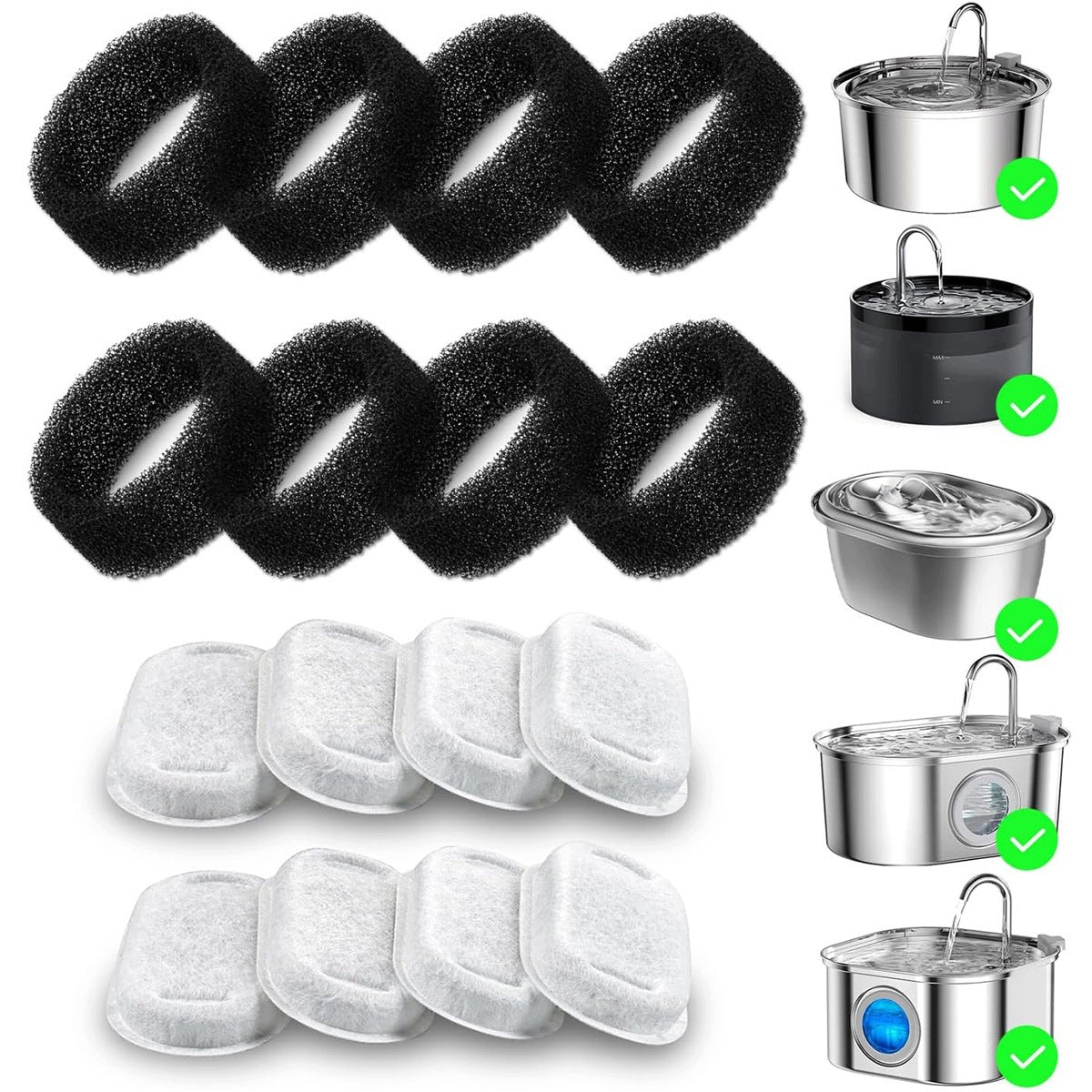 DRINKER FILTER FOR DOG CAT FOUNTAIN FILTERS FOR DRINKER 16 PCS