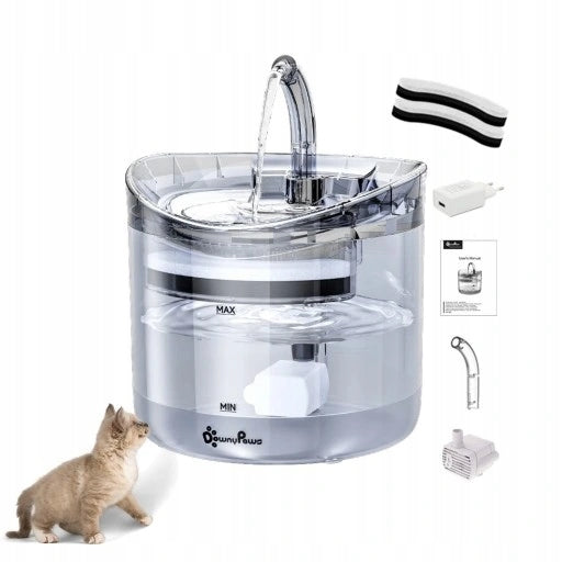 DRINKER FOUNTAIN AUTOMATIC FOR CAT DOG 2L TRANSPARENT