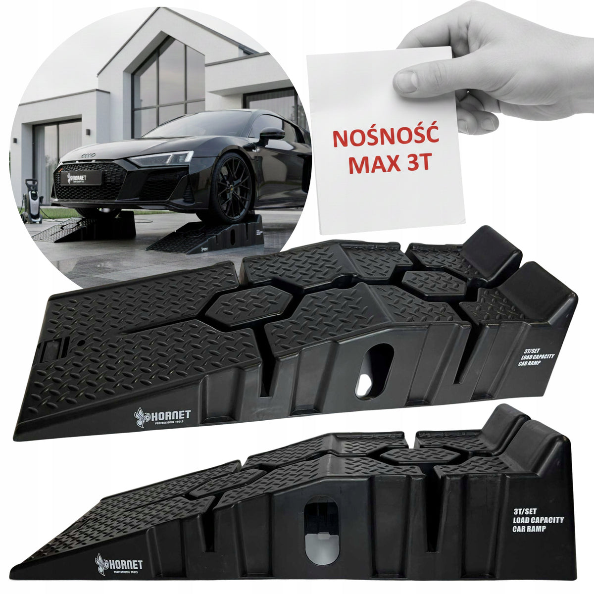 DRIVEWAY RAMPS FOR PASSENGER CARS UNIVERSAL 2 PIECES MAX