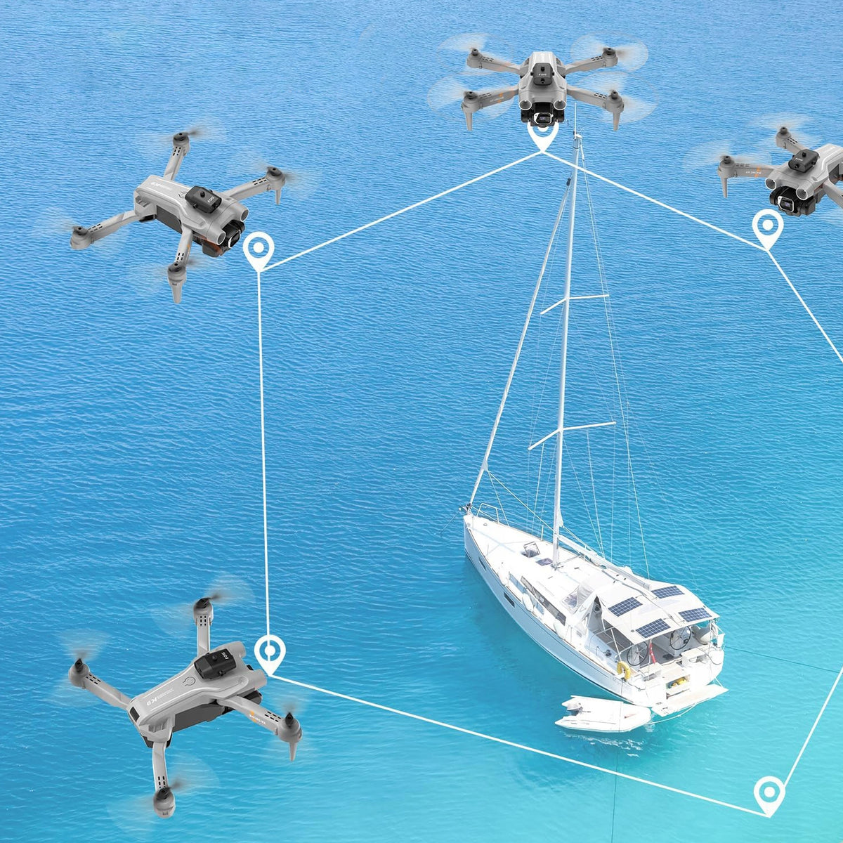 DRONE AVOIDING OBSTACLES FPV LIVE CAMERA 4K RC QUADCOPTER FOLDABLE+BATTERIES Model Quadcopter