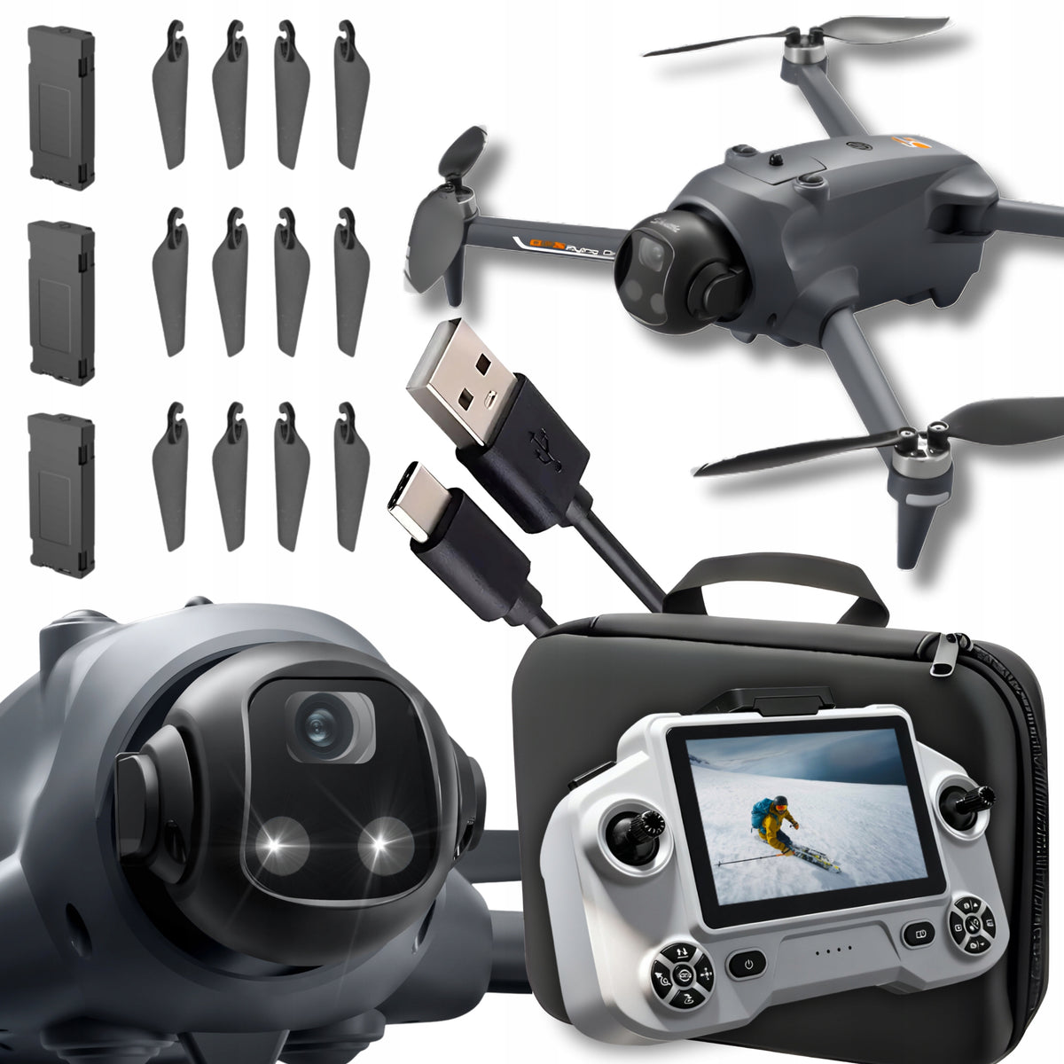 DRONE WITH HD GPS WIFI CAMERA 3 BATTERIES LCD SCREEN BRUSHLESS TOY 5G