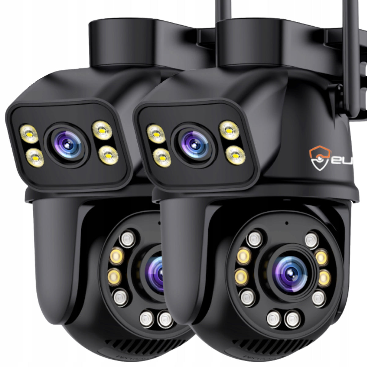 DUAL CAMERA ROTATING WIFI IP UHD AUDIO OUTDOOR 6MPX 6MP 4K DETECTION