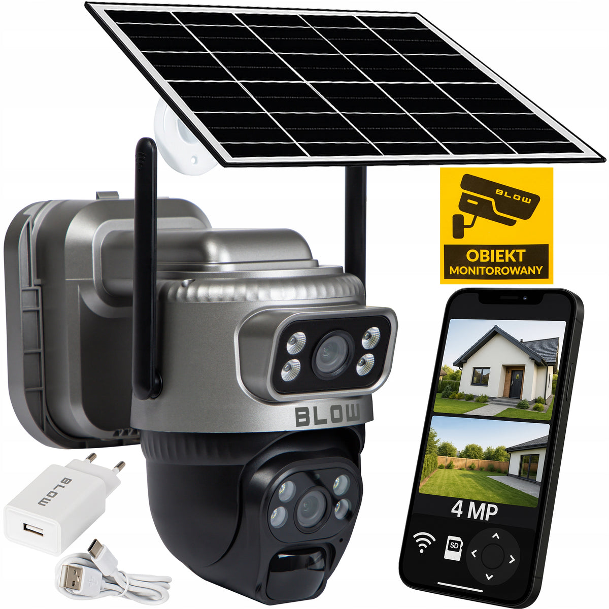 DUAL CAMERA WiFi IP 4MP SOLAR OUTDOOR WIRELESS SMART IP66 PTZ