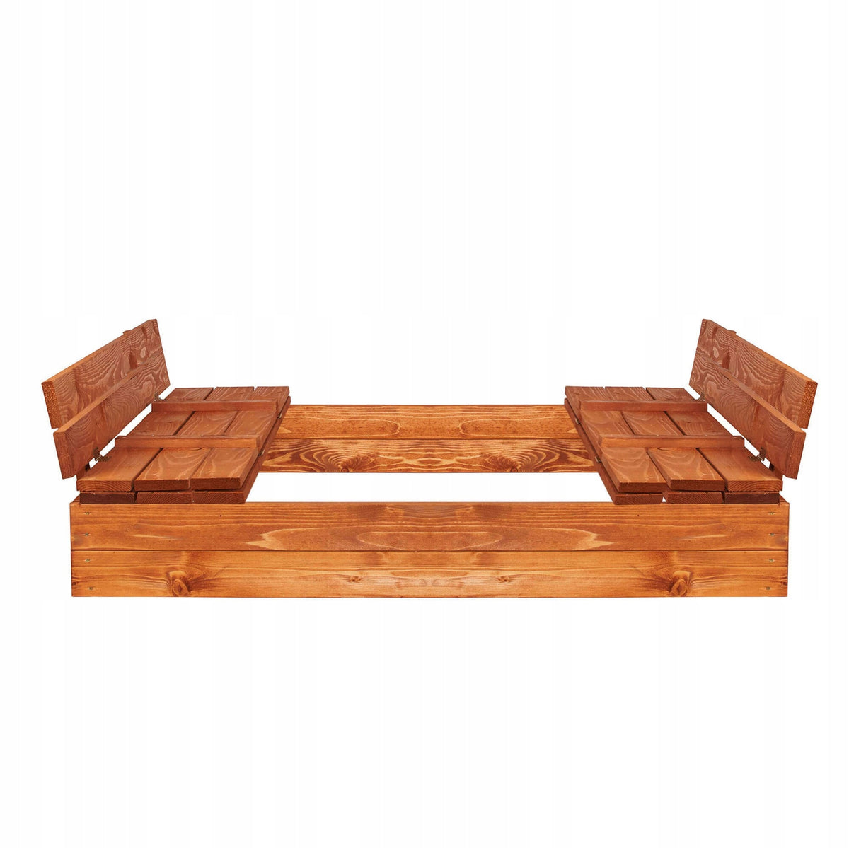 DURABLE WOODEN SANDBOX Large 150cm Impregnated With Benches Lockable Brand Springos
