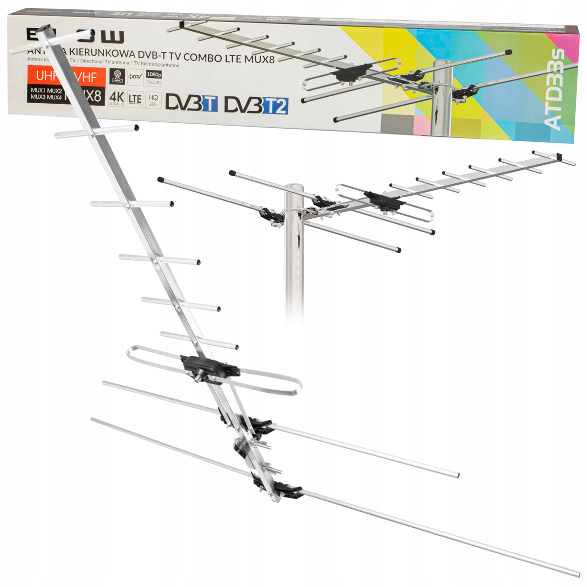 DVB-T ANTENNA DIRECTIONAL PASSIVE MUX UHF HD 4K Packaging status original
