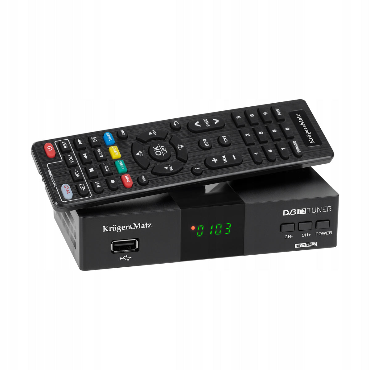 DVB-T2 H.265 HEVC Kruger&Matz HDMI SCART PVR EPG USB decoder Packaging status original