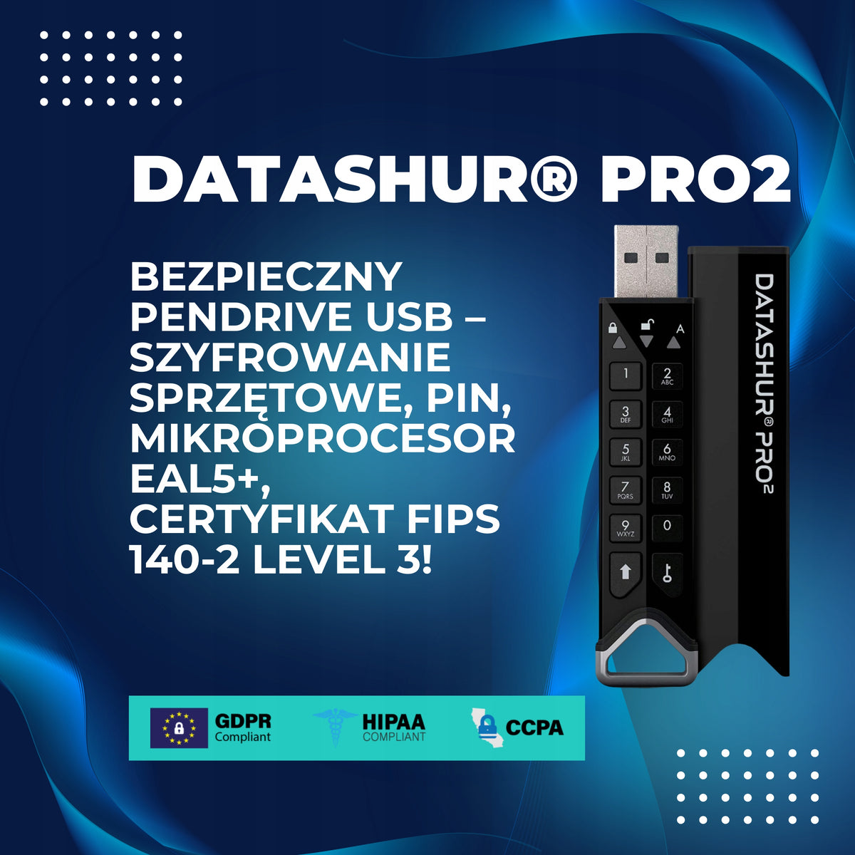 DatAshur PRO2 16GB Encrypted Flash Drive | USB 3.2 | AES 256-bit Packaging status original