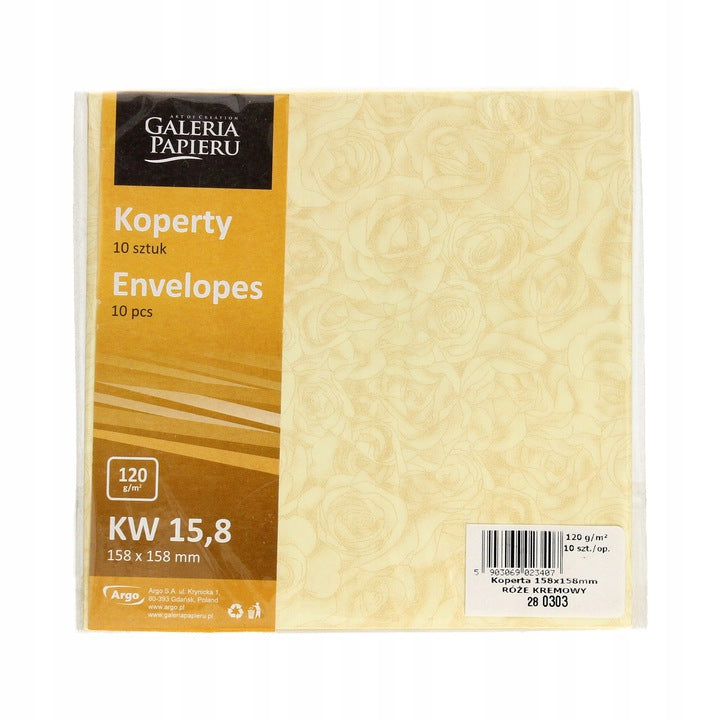 Decorative Party ENVELOPES 158mm 120g CREAM ROSES 10 Pcs Brand no brand