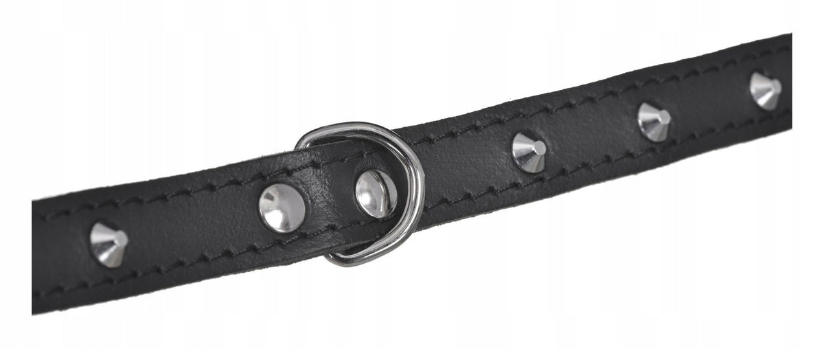 Decorative leather collar 14-40 black CHABA