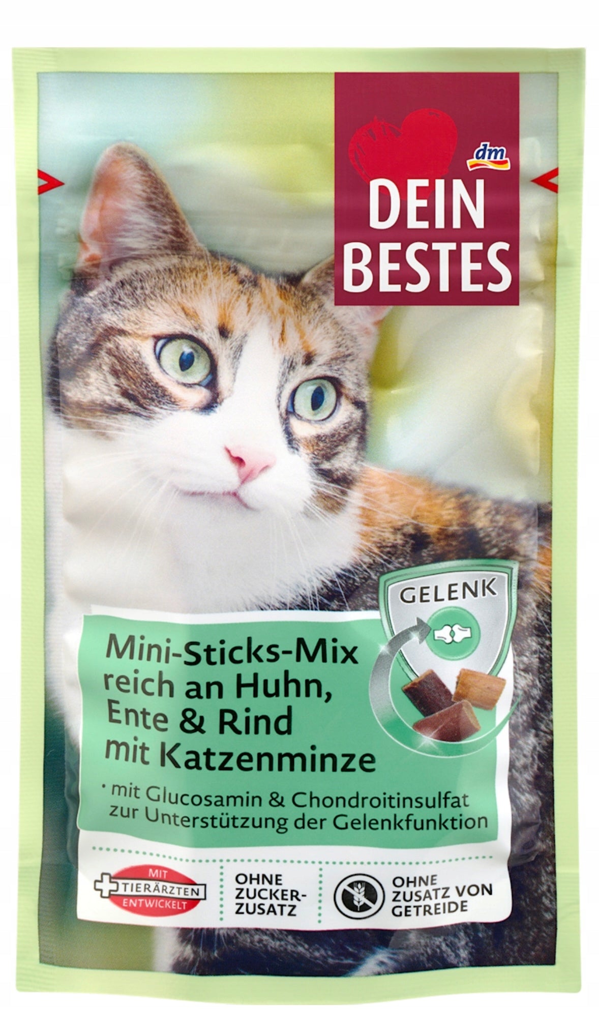 Dein Bestes Treat for cats with poultry, beef and catnip 50g