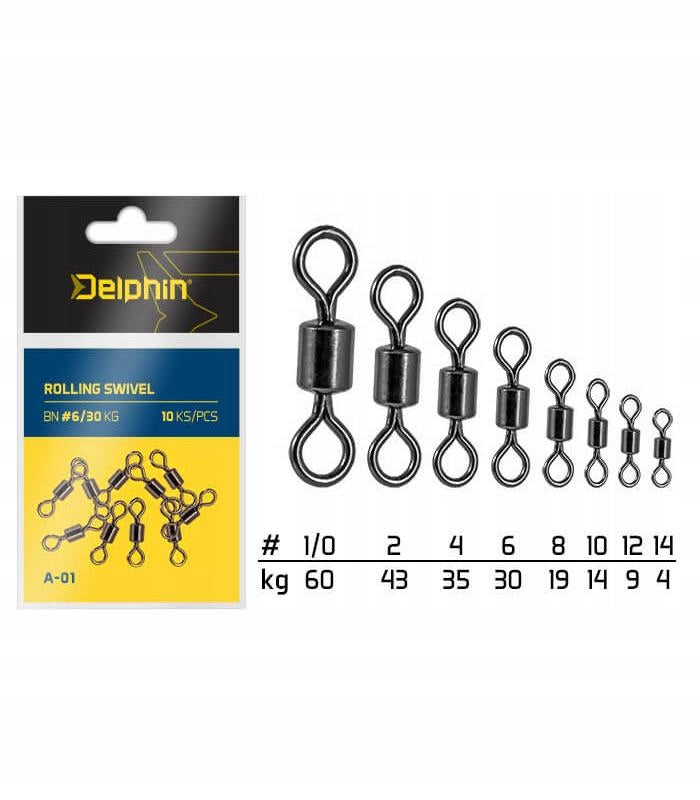 Delphin Rolling Swivel size.6 - 10 pieces