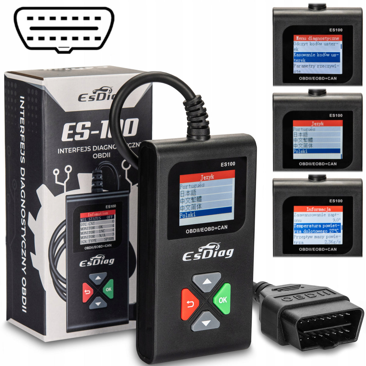 Diagnostic Tester OBD2 Interface Polish ERROR SCANNER Check Engine