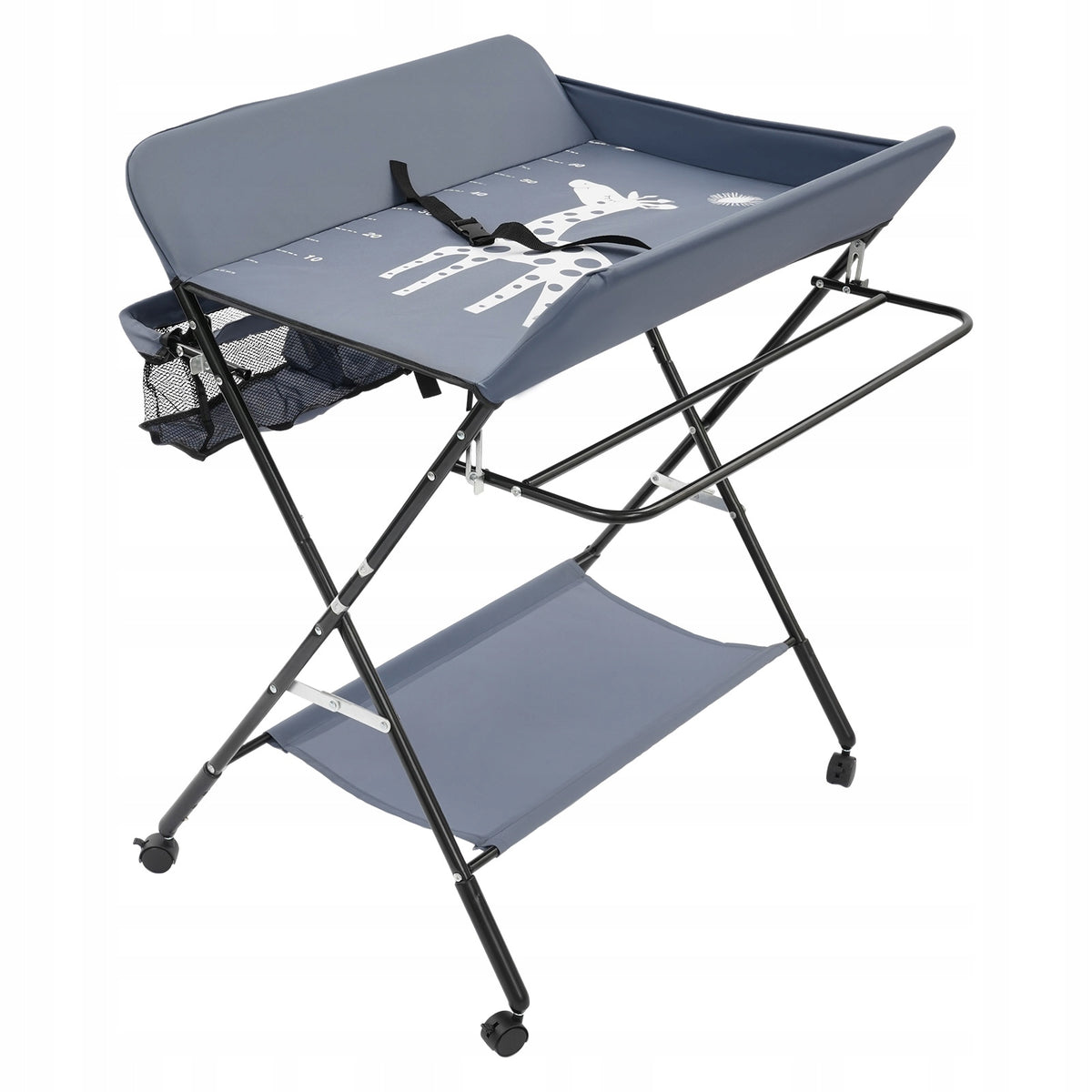 Diaper table with wheels / dark grey