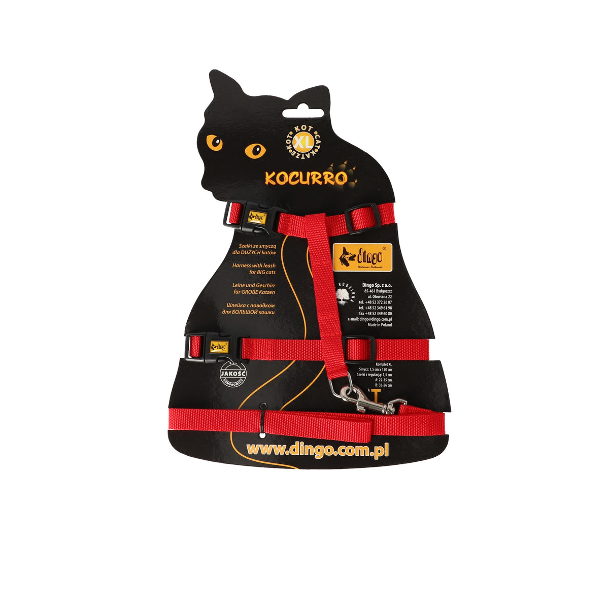 Dingo Harness + Cat leash KOCURRO red