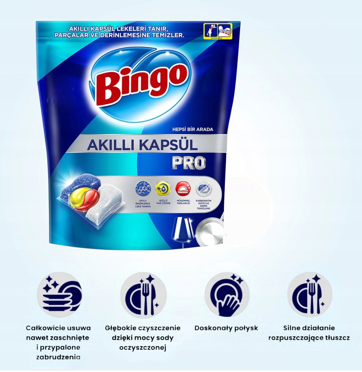 Dishwasher Capsules Bingo Smart Pro 36 pcs All in One Lemon Manufacturer code 86905369