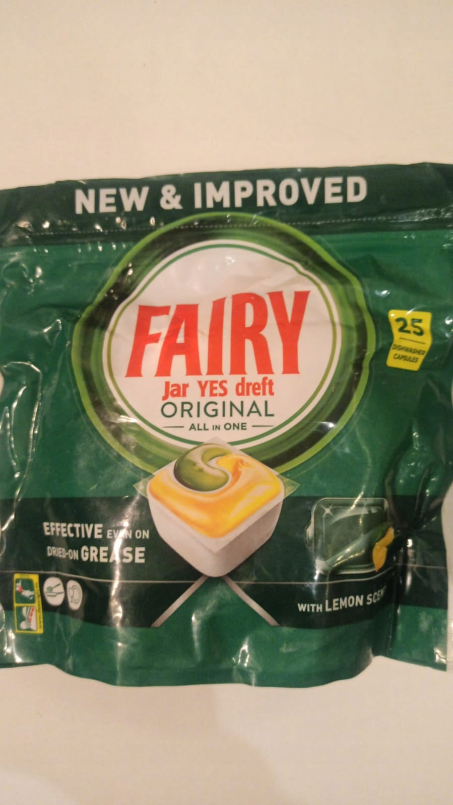 Dishwasher Capsules Fairy Original All In One Lemon 25 pcs 338g